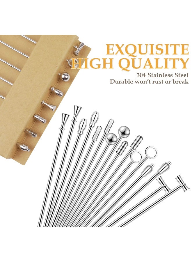 DEMIGO Cocktail Picks 16pcs, 8 New Styles Stainless Steel Reusable Olive Stuffers Martini Pick set Fruit Toothpick Garnish Skewers Appetizer Drink Stick for Bar party, Barbeque Snack, Club sandwiches - Image 2